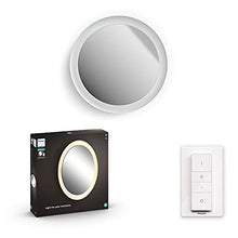 Philips Hue White Ambiance Adore, Specchio Smart Luminoso da Bagno, Bluetooh, Controllo Vocale 40W, Cromato, Telecomando dimmer switch incluso