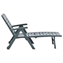 vidaXL Lettino Prendisole Pieghevole Regolabile con Braccioli Leggero Robusto Giardino Spiaggia Sedia a Sdraio Chaise Longue in Plastica Verde