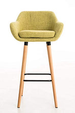 CLP Sgabello Bar Grant In Stoffa Sfoderabile I Sedia Alta Cucina Telaio In Legno Di Faggio I Sgabello Bancone, Colore:verde chiaro