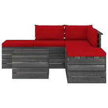 FAMIROSA Set Divani da Giardino su Pallet 6 pz con Cuscini Massello Pino-1845