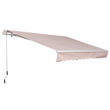Outsunny Tenda da Sole Avvolgibile a Parete a Braccio Manuale con Manovella per Esterno Tessuto di Poliestere Alluminio 365 × 250cm Beige