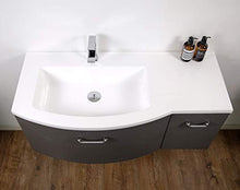 Mobile da bagno sospeso DANA 850 - design leggermente arrotondato - antracite, Piletta Pop-up:Senza piletta Pop-up