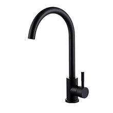 SXJ Rubinetto da Cucina in Acciaio Inossidabile, Rubinetto da Cucina, Miscelatore per Lavabo con Rotazione A 360 Gradi, Rubinetto da Cucina Monoforo, Nero Opaco