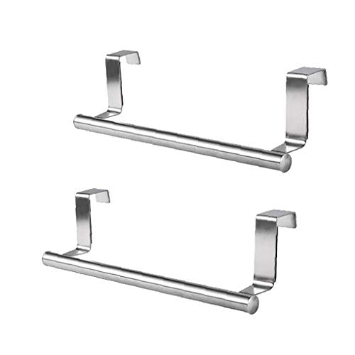 2 pack asciugamani Organizzatore Rack, sopra il tovagliolo porta rotaia in acciaio inox supporto del tovagliolo, per cucine e bagni con Anti-Slip Scratch-Protezione Stripe
