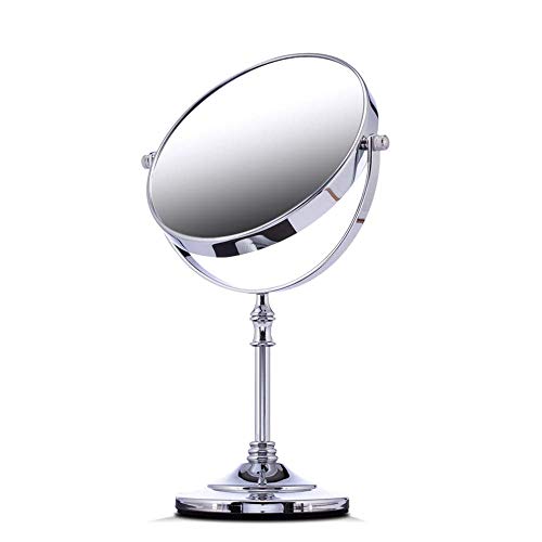 luckyW Specchio Senza ruggine Specchio per Il Trucco da Tavolo Specchio HD Specchio ingranditore 3 Volte Specchio Girevole a 360 ° Bagno Impermeabile e Resistente all'umidità
