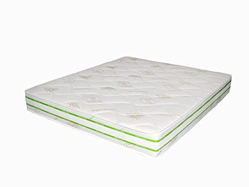 Materasso Matrimoniale, 160x190cm, in WATERFOAM, Altezza 18 cm Reali,Rivestimento in Aloe Vera Antibatterico, Spedito Sottovuoto Arrotolato, 100% Made in Italy