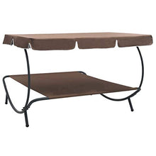 Tidyard Lettino Prendisole Matrimoniale con Baldacchino Marrone,Lettino da Sole Matrimoniale da Giardino Esterno,Lettino Prendisole Doppio,Lettino Prendisole con Baldacchino 200 x 173 x 135 cm