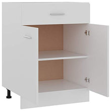 Ausla - Cassettiera con 2 ripiani e 1 cassetto per organizzare la cucina, 60 x 46 x 81,5 cm, colore: Bianco