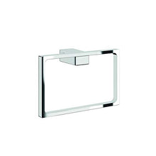 INDA - Accessori Bagno, Serie Logic, Portasalviette ad Anello da Parete in Ottone Cromato, Dimensioni Porta Asciugamano 22 x 7,6 x 14 cm