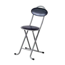 JCXOZ-Sedia Pieghevole Semplice Legno Solido Sgabello, Sedia Pieghevole Rotondo Nero Imbottito Pieghevole seggiolone Prima Colazione Cucina Sgabello sede Morbida Portatile