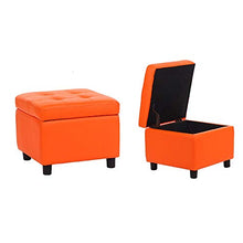 Sgabello Resistente per Soggiorno Modern Leather Square Cube Storage for la camera da letto soggiorno scarpe panchina vanity sgabelli con organizer e la funzione di archiviazione portatile sgabelli qu
