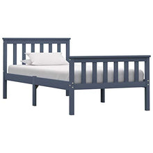 FAMIROSA Giroletto con 2 Cassetti Grigio in Massello di Pino 90x200 cm-0702