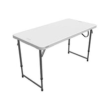 Lifetime Tavolo Rettangolare a Persone, 1,2 x 0,6 m (122 x 61 cm) con 3 Altezze Regolabili da 22/29/36 Pollici (56/74/91 cm), white, plastica