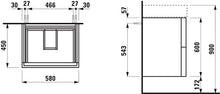 Laufen Mobiletto lavabo Kartell, Adatto per lavabi 810333, 810338, 810339, 813332, 2 cassetti, 580x600x450, colorazione: Neve (Bianco Opaco) - H4075690336401