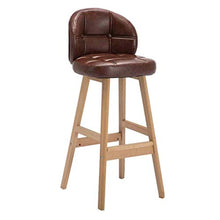 Yxsd Brown Bar Stool Pelle Pranzo Sedia Naturali Gambe in Legno massello con Cuscino Progettista dell'unità di Elaborazione contemporanea for Office Lounge Pranzo Cucina