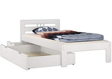 Erst-Holz Solido Elegante Letto Bianco in Pino massello 90x200 con doghe rigide 60.64-09W