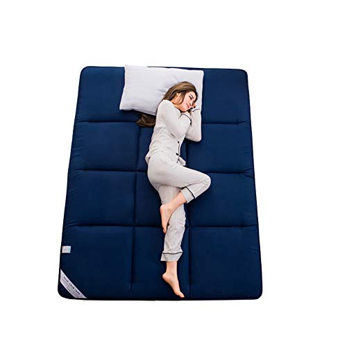 YXDDG Pieghevole Materasso futon Trapuntato Misura Materasso Pad dormitorio Camera da Letto Campeggio Tappetino per Il Regalo Perfetto dormitorio per Mamma papà Marito Moglie-Blu 120x200cm(47x79inch)