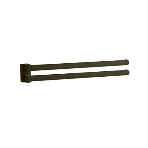 SMEJS Doppia Barra di tovagliolo, Barra di tovagliolo Hardware Collection Doppia Portasciugamani Bagno Doccia Doppio Supporto del tovagliolo Gancio Finitura in Acciaio Inox Nero Opaco