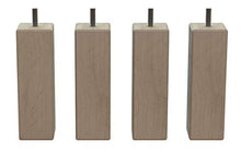 MEGALUXFRANCE - Set di 4 piedi per letto quadrato in legno di faggio massiccio, 46 x 46 x 150 mm
