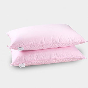 N/A Adulti Sleep Pelle-Amichevole Cuscino Studente di Scuola Oca Bianca Giù Cuscini A Nome Pezzo Neck Protection (Color : Pink, Size : 48 * 74cm)