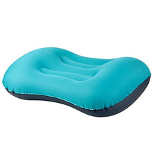 SSFPP Inflatable Pillow_Outdoor Inflatable Portable Storage Travel Sleeping Pillow Neck Pillow Travel Plane Pillow@Peacock Blue_As Shown