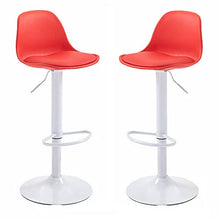 2 Pezzi / Set Sgabello Da Bar Da Cucina In Pelle Per Il Tempo Libero In Acciaio Inossidabile Regolabile In Altezza Lounge Senza Braccioli Con Poggiapiedi Sedie Sedia Da Ufficio Casa Mod(Color:rosso)