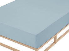 Biberna 0012344 Lenzuolo Frottee-Stretch (Altezza Materasso max. 22 cm) 1X 180X200 cm > 200X200 cm, Bluastra