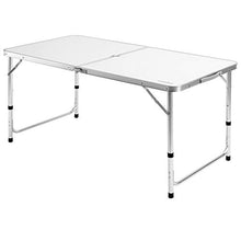 Casaria Tavolo da campeggio in alluminio altezza regolabile 120x60x70 richiudibile tavolino a valigetta maniglia di trasporto tavoli da picnic