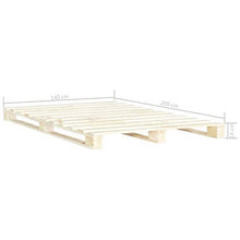 BIGTO - Struttura per letto in legno di pino massello, per camera da letto, 140 x 200 cm, colore: Nero