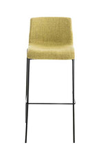 CLP Sgabello Bar Hoover in Stoffa I Sgabello Alto Design 4 Gambe in Metallo I Sedia Sgabello Impilabile con Schienale, Colore:Verde Chiaro, Colore del Telaio:Nero