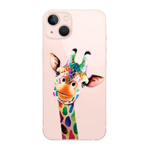 CrazyLemon Cover per iPhone 12 pro, Custodia per iPhone 12 pro protettiva Custodia protettiva per cartoni animati Custodia trasparente in silicone morbido TPU Case - Giraffa Colorata
