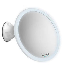 Innoliving Specchio per Trucco Makeup a Batterie INN-804, con Ingrandimento 5X e Luce LED, Specchio Cosmetico Orientabile da 18cm con Ventosa Extra Forte, Specchio antiappannamento