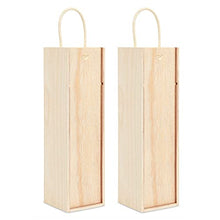 Juvale - Scatola da vino in legno, confezione da 2 pezzi, per bottiglie di vino, in legno, con manico per feste di compleanno, inaugurazione della casa, matrimonio, anniversario, 30 x 10 cm