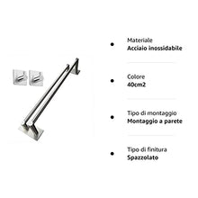 XIAJIA-Doppio Bagno Adesivo Porta Salviette Acciaio Inox Autoadesivo Portasciugamani 40cm(Spazzolato finitura)+Gancio Adesivo（2 Pezzo）