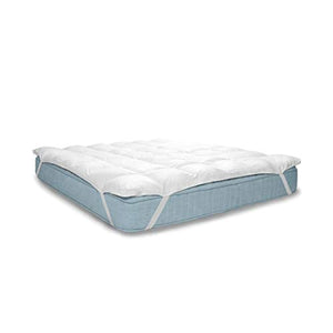 DREAMIN'101 - Topper Singolo 80x190 cm in Piuma Traspirante, Correttore Coprimaterasso 4 Stagioni con Angoli Elastici - Topper Materasso Alto 6/8 cm Fresco e Morbido per Miglior Confort Notturno