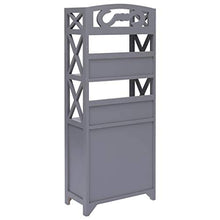 Tidyard Armadietto Bagno con 3 Scomparti e 2 Ante, Mobile da Bagno, Armadio per Bagno Moderno, Ingresso, Cucina e Soggiorno, 46x24x116 cm Grigio