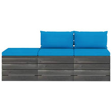FAMIROSA Set Divani da Giardino su Pallet 3 pz con Cuscini Massello Pino-1759