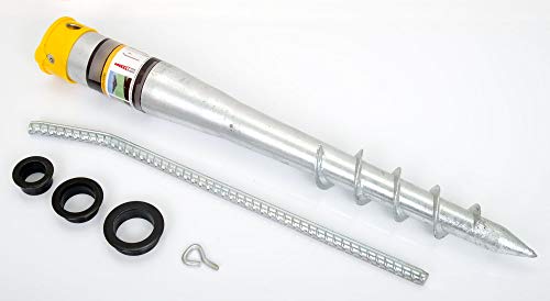 Picchetto con tassello per pavimento, manicotto da avvitare, supporto per ombrellone da 26 – 56 mm