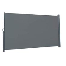 FCH Tenda da sole laterale 160 x 300 cm (A x L), protezione dagli sguardi indiscreti, tenda a rullo laterale, per balcone, terrazza, giardino, 160 x 300 cm, colore grigio scuro