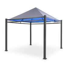 blumfeldt Pantheon Illumina - Gazebo, Pergola, Tubi in Alluminio, Tettuccio: 3x3 m, BrightNightTopLight: Luce LED Colorata, Paletti Angolari 9 x 9 cm, Senza Pareti Laterali, Nero