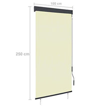 Goliraya Tenda a Rullo per Esterno Antracite/Blu e Bianco/Bianco e Arancione/Crema,Tenda da Sole Avvolgibile,Tenda da Sole per Esterno,Tenda da Sole per Gazebo e Pergolato 60/80/100/120/140x250 cm