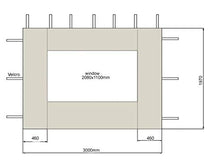QUICK STAR 2 Pannelli Laterali con finestrella PE 300 / 400x195cm Beige per Gazebo 3x4m