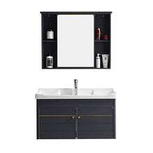 JIAGU Simple Grey Bathroom Cabinet Combinato Cabinet Bagno Vanity Lavabo a Muro (Color : Gray, Size : 48x81x48cm)