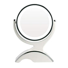 OMLTER 1x / 10x Ingrandire Doppia Faccia Specchio Trucco, 360° Girevole Desktop Bellezza Specchio con LED Luci, Vanity Mirror per Trucco E Rasatura E con Lenti Contatto