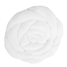VOSAREA Peluche Cuscino per Sedia a Forma di Rosa Cuscino per Sedile Cuscino Poltrona Supporto Tappeto Invernale Caldo per Ufficio casa Seduta in Auto (Bianco)