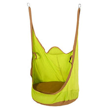 Outsunny Amaca per Bambini da Interno o Esterno, Sedia Sospesa a Sacco Portatile in Cotone Verde e Marrone, 75x55x140cm