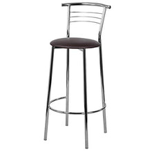 Generico 2 Sgabelli Bar Metallo Inox con Schienale di Alta qualità Colore Marrone Cioccolato Amulet per Cucina Camera da Pranzo Bar