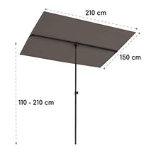 blumfeldt Flex-Shade - Parasole, Materiale: Poliestere, Fattore di Protezione UV: 50, Gamba di Appoggio in Alluminio, Idrorepellente, Superficie: 150x210 cm, Grigio Scuro