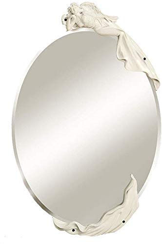 JKCKHA Idilliaco Wall Hanging Specchio di Trucco Semplice Bagno Veranda Specchio Impermeabile Decorativo Specchio da Toilette (Colore: Bianco) Decorazioni per la casa