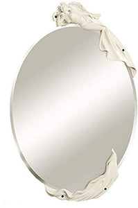 JKCKHA Idilliaco Wall Hanging Specchio di Trucco Semplice Bagno Veranda Specchio Impermeabile Decorativo Specchio da Toilette (Colore: Bianco) Decorazioni per la casa
